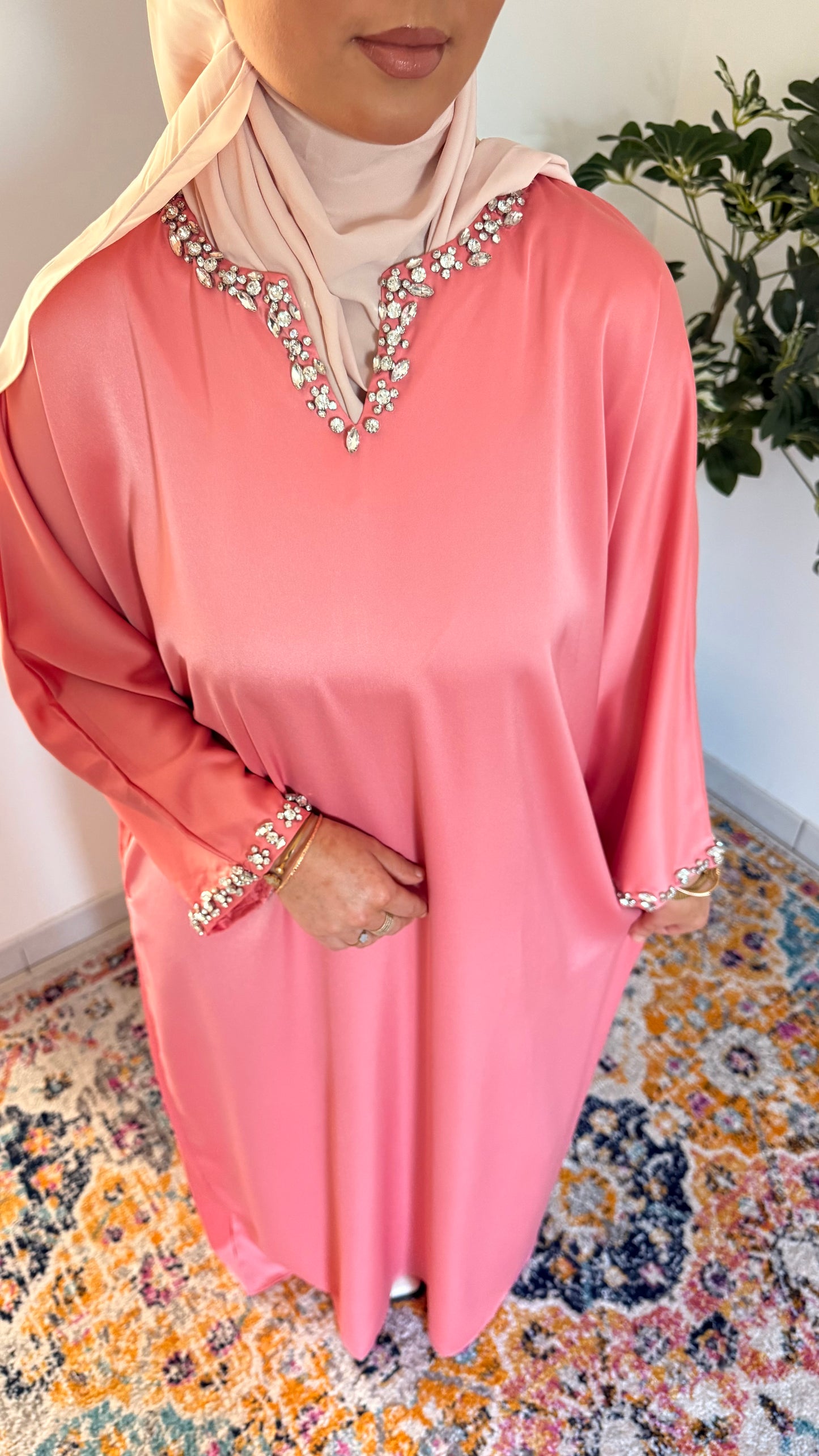 Abaya Mira corail