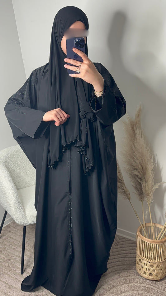 Abaya dubaï Esmeralda strass